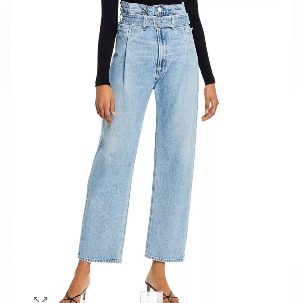 AGOLDE Reworked Cotton Paper Bag Jeans High Rise Cropped Straight Size 25